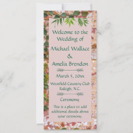 Painted Bricks Green Ivy Wedding Program