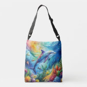 Painted Dolphin Crossbody Tas (Achterkant)