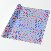 Painted Dots Pattern – Hand-Painted Abstract Blue Cadeaupapier (Uitgerold)