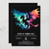 Painted Dragon Birthday DIY Kaart (Voorkant / Achterkant)