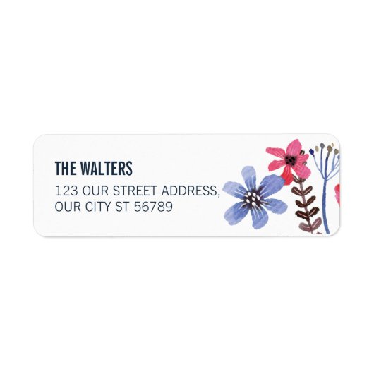 Painted Flora Wedding Etiket (Voorkant)