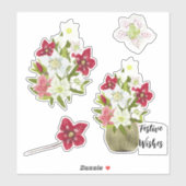 Painted Floral Anemone Festive Sticker Sheet (Feuille)