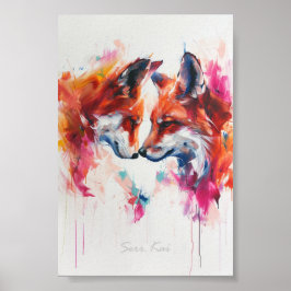 Painted Fox Afdrukken & Downloadbaar Poster