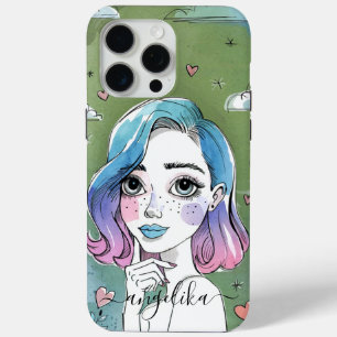 Painted Girl Persoonlijke naam iPhone 15 Pro Max Hoesje