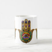 Painted Gold Hamsa Amethyst Ruby Third Eye Koffiemok (Center)