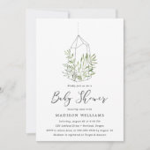 Painted Greenery Terrarium Baby shower Uitnodiging (Voorkant)