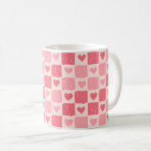 Painted Hearts Love Pattern Classic Mug (Devant droit)
