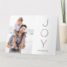 Painted Joy Holiday Photo Greeting Card