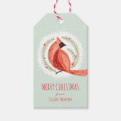 Painted Kardinaal Krans Custom Gift Label met Twin Cadeaulabel (Voorkant)