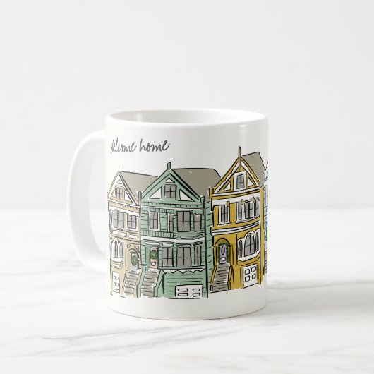 Painted Ladies San Francisco Welkom thuis Koffiemok (Voorkant links)