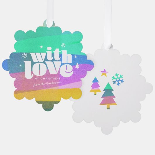 Painted Layers Kerstpapier Ornament Kaart (Voorkant / Achterkant)