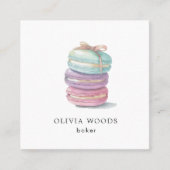 Painted Macaron Dessert Baker Vierkante Visitekaartje (Voorkant)