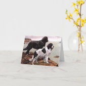 Painted Newfoundlands Note Kaart (Gele Bloem)