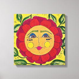 Painted Pansy Bloemenmeisje Canvas Art Afdruk