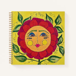 Painted Pansy Bloemenmeisje Spiral Notitieboek