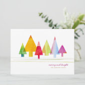 Painted Pines Feestdagenkaart (Staand voorkant)