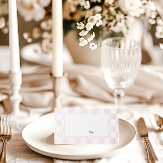Painted Pink Checkerboard Pattern Wedding