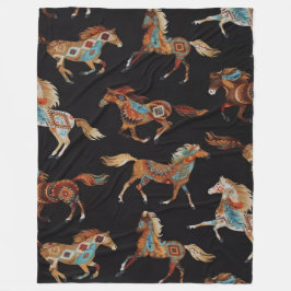 Painted Ponies Fleece Blanket Deken