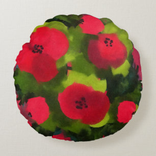 Painted Poppies   Perfecte Floral Art Rond Kussen