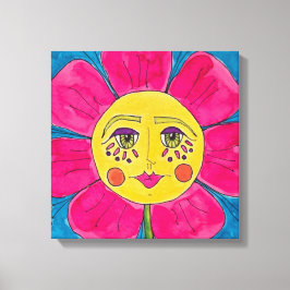 Painted Poppy Bloemenmeisje Canvas Art Afdruk