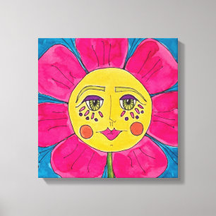 Painted Poppy Bloemenmeisje Canvas Art Afdruk