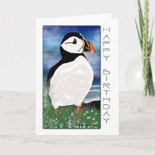 Painted Puffin Verjaardag Kaart - Verjaardag Kaart