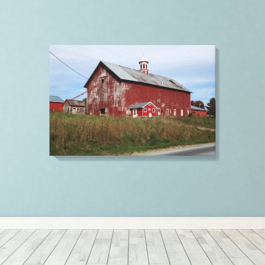 Painted Red Canvas Afdruk (Insitu (Houten vloer))