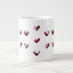 Painted Red Hearts Specialty Jumbo Mok