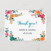 Painted Romance bruiloft Bedankkaart (Voorkant / Achterkant)