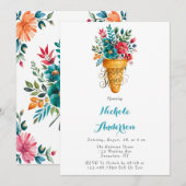 Painted Romance Ice Cream Cone Gold Vrijgezellenfe Kaart (Voorkant / Achterkant)