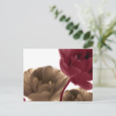 Painted Roses - Burgundy and Burlap Briefkaart (Staand voorkant)