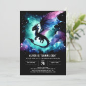 Painted Schattig Dragon Verjaardag Kaart (Staand voorkant)