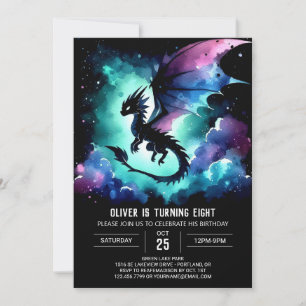 Painted Schattig Dragon Verjaardag Kaart