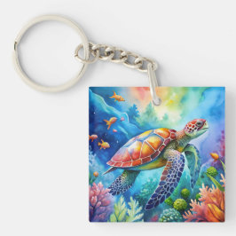 Painted Sea Turtle  Sleutelhanger