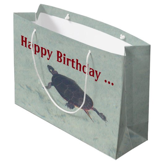 Painted Turtle Gift-bag Large Cadeauzakje (Achterkant Gekanteld)