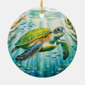 Painted Turtle Keramisch Ornament (Achterkant)