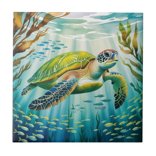 Painted Turtle Tegeltje (Voorkant)