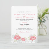 Painted Water Lillies bruiloft uitnodiging (Staand voorkant)