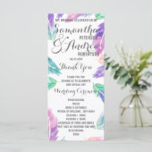 Painted waterverf Feathers Wedding Program Programma (Staand voorkant)