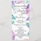 Painted waterverf Feathers Wedding Program Programma (Voorkant)