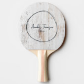 Painted White Wood Name in Drawn Circle Tafeltennisbatje (Achterkant)