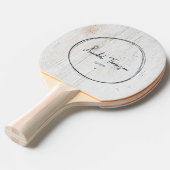 Painted White Wood Name in Drawn Circle Tafeltennisbatje (Voorkant Gekanteld)