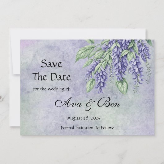 Painted Wisteria Foto toevoegen De datumkaarten op Save The Date (Voorkant)