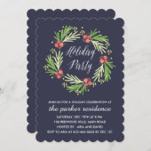 Painted Wreath Holiday Party Uitnodiging (Voorkant / Achterkant)