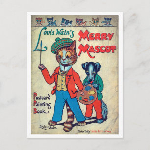 Painter Cat, Louis Wain Briefkaart