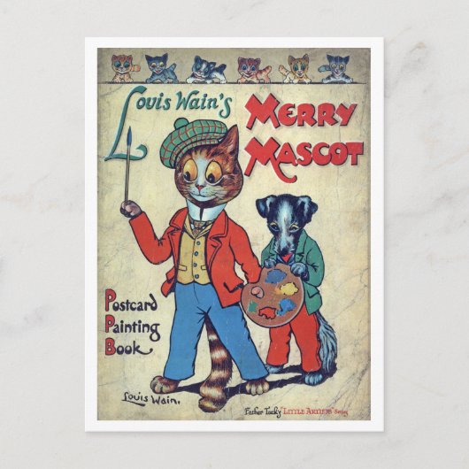 Painter Cat, Louis Wain Briefkaart (Voorkant)