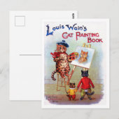 Painter Cat, Louis Wain Briefkaart (Voorkant / Achterkant)