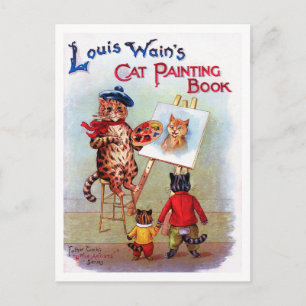 Painter Cat, Louis Wain Briefkaart