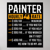 Painter Hourly Rate Funny Painter Poster (Voorkant)