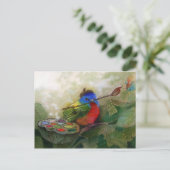 Painter Painted Bunting Bird Briefkaart (Staand voorkant)